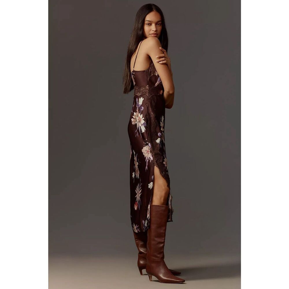 NWT Anthropologie Hutch Satin Midi Slip Dress Size Medium - Picture 2 of 11